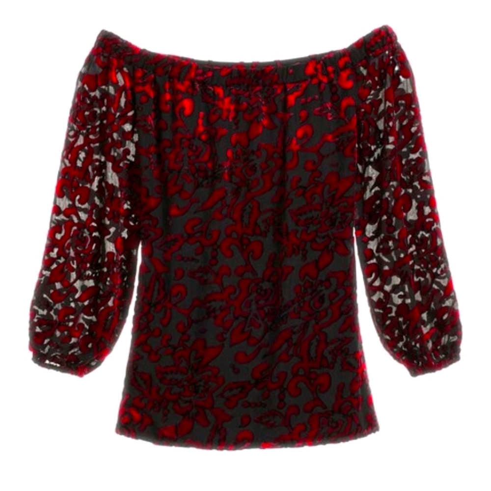 Chico's velvet off the shoulder top